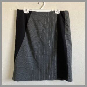 Axcess Liz Claiborne Skirt Womens 16 Black Gray Knee Length Color Block Office